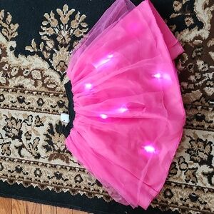 💡Girls Light-up 3 Layered skirt; Pink, One Size fits Most